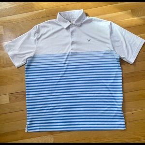 White/Blue Callaway Men’s opti dry Golf Polo